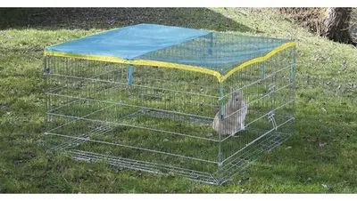 Image de Enclos avec barrière anti-fugue 115 x 115 x 65 cm, porte incluse