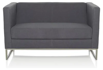 Produktbild von hjh OFFICE Lounge Sofa BARBADOS Stoff Couch Polstersofa mit Armlehnen für Büro, Wohnzimmer 71.0 x 122.0 x 72.0 cm