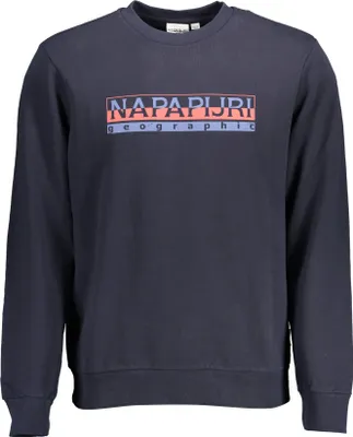 Produktbild von Herren-Sweatshirt Blau: Langarm, Rundhalsausschnitt, Druckmotiv