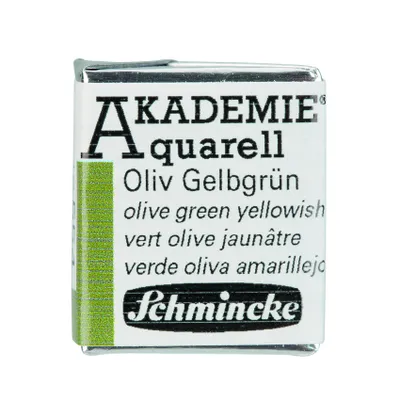 Produktbild von Schmincke AKADEMIE Aquarell Oliv Gelbgruen Aquarell 16 554 044 1/2 Naepfchen