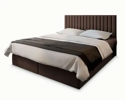 Produktbild von Masseno Boxspringbett BRESEL 180x200 cm Komplett-Set mit Bonell Matratze und Topper, Polsterbett mit Bettkästen -Braun, KRONOS 06