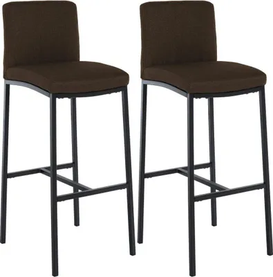Immagine prodotto di set di 2 sgabelli da bar - Sgabello - Comoda seduta imbottita, design moderno, tessuto marrone