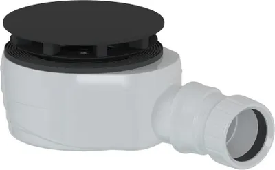 Obrázok produktu pre Sifón do sprchovej vaničky, priemer 90 mm, DN40, nízky, matný čierny kryt