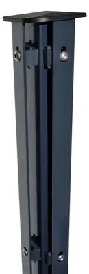 Produktbild von Stahl Eckpfosten 60 x 60 mm Anthrazit für Zaunhöhe mit Abdeckleiste