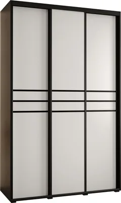 Produktbild von MEBLE KRYSPOL Davos 10 Schrank, drei Türen - 235,2x160x45 cm - Schwarz Weiß Schwarz