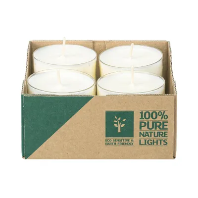 Produktbild von WENZEL PURE Teelicht 100% Rapswachs 10Stunden, weiß (8er Pack)