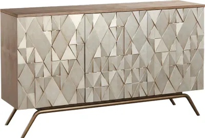 Produktbild von FURNLUX Sideboard Stilig Gold Und Bronze 150cm / Hauptfarbe: Gelb / Abmessungen: 150 x 86 x 40 cm