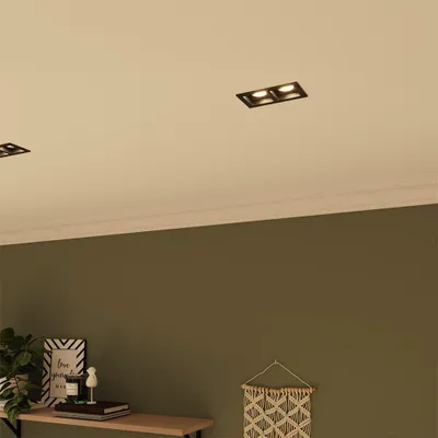 Image de HOFTRONIC - Spot LED encastrable double 8W 4000K IP20 Noir