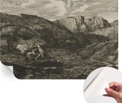 Produktbild von Selbstklebende Wandtapete - Dekorative Tapete für Wohnzimmer - Klebefolie für Wandbilder - Tapetenfolie für Wanddekoration - 104x70 cm - Bergreise