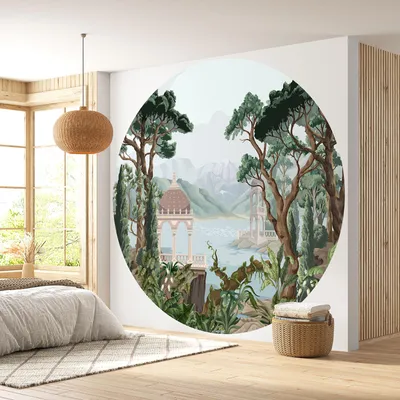 Produktbild von Runde Tapete / Kreis - Lumaléa - Landschaft - Premium-Papier 185 g, abwaschbar - Durchmesser 130 cm