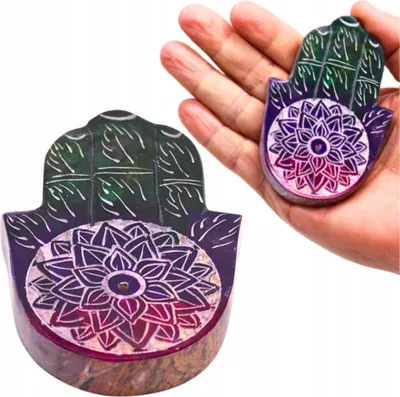 Produktbild von Hamsa Speckstein Räucherstäbchenhalter - Blume