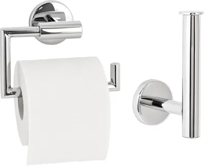 Obrázok produktu pre bremermann kúpeľňová séria LUCENTE sada 2 ks - 1x držiak na toaletný papier a 1x držiak na náhradný papier z pochrómovanej nehrdzavejúcej ocele