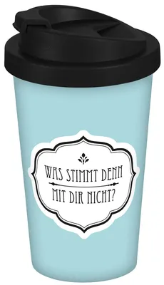 Produktbild von Coffee to go Becher Was stimmt mit dir nicht 400ml