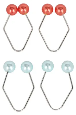 Produktbild von 2 Paar Grübchen-Trainer-Piercings, einfach anzuwenden, für ein strahlendes Lächeln, Grübchen-Maker-Kugeln für Gesicht und Wangen, rot + blau