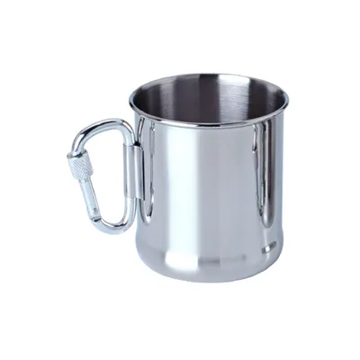 Produktbild von 250ml Edelstahl Camping Becher Outdoor Rucksackreisen Tasse mit Karabiner Griff fš¹r Wandern Camping Reisen