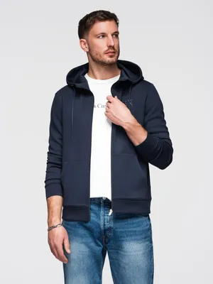 Immagine prodotto di Felpa OMBRE Regular Fit con cappuccio e cerniera OM-SZBC-0196 blu scuro XXL