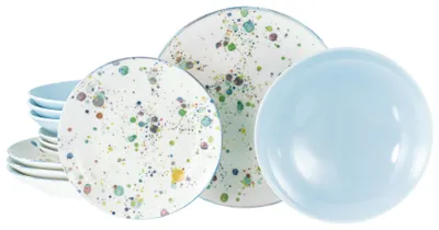 Obrázok produktu pre CreaTable, 24257, Candy Drops Colourful, sada tanierov 12 ks, kamenina