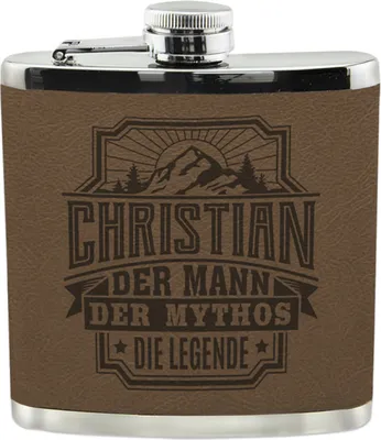 Produktbild von Personalisierter echter Kerl Flachmann mit Namen- Christian