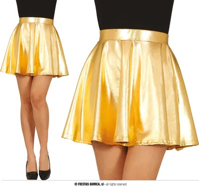 Produktbild von 50's Party Retro Look Glamourös Glänzend Rock Karneval Kostüm Elegant Vintage Chic Damenmode, Größe: 38 - 40 (M) Farbe: Gold