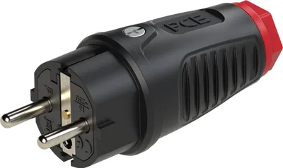 Produktbild von PCE Schutzkontaktstecker IP54 Vollgummi+Erdungss. 16A / 250V AC / 3p (2P+E)