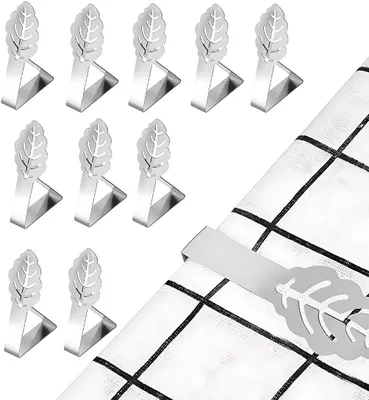 Imagen del producto de Clips antideslizantes para manteles, 10 unidades, ideales para uso en exteriores, picnics, barbacoas y bodas