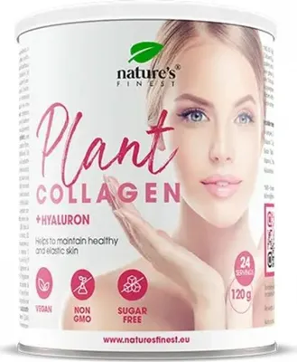 Produktbild von Plant Collagen - 100% Vegan Kollagen mit Hyaluronsäure, Biotin, Matcha & Vitamin C - Nature's Finest, 120 g