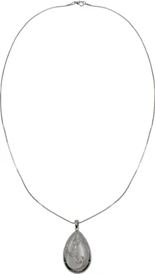 Produktbild von Steuer Modeschmuck Anhänger mit Kette Metall 72cm silber Glasstein weiß 445040026