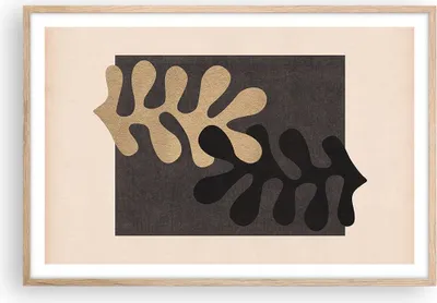 Produktbild von Gerahmtes Poster - Rahmen in heller Eiche - Blätter Form Figur - 91,5x61 cm - Wand Bild - Wanddeko - Wandbilder - Kunstposter - Wandposter - Bilderrahmen - Bilder - Kunstdruck - P2NAA91x61-5131