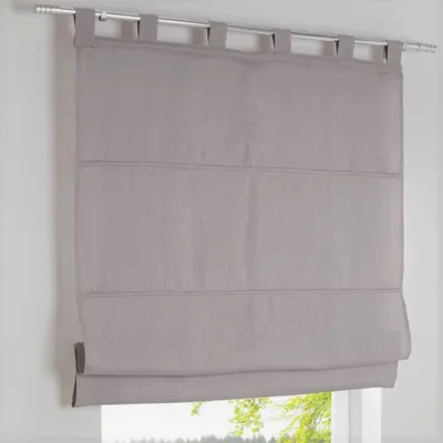 Faltstore aus Leinen, grau, 100 x 140 cm, mit Schlaufen