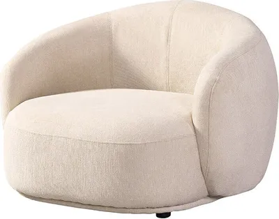 Produktbild von HOME DELUXE Sessel CASARA Webstoff Beige - 99 x 104 x 72 cm I Runder Sessel, Wohnzimmer, Sessel Abgerundeter