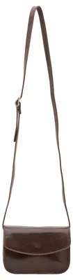 Imagen del producto de Bolso de hombro para mujer, de cuero genuino, cuero redondo, cierre magnético. Fabricado en Italia