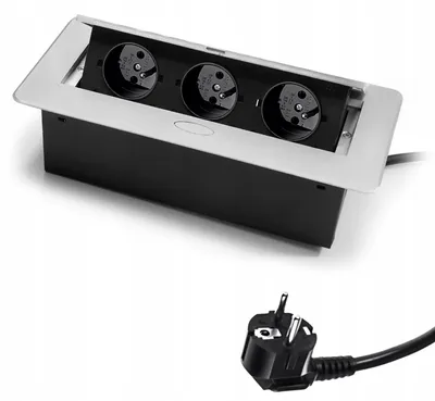 Produktbild von Spacetronik Versenkbare Einbau-Steckdose 3x AC Silber