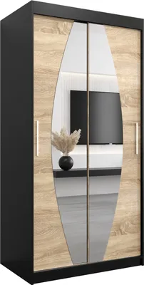 Produktbild von Kleiderschrank, Schiebetürenschrank Schlafzimmer, Schrank mit Spiegel ELYPSE 100 cm