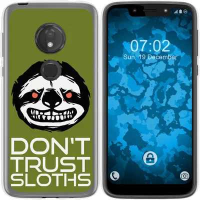 Produktbild von PhoneNatic Case kompatibel mit Motorola Moto G7 Play Silikon-Hülle Crazy Animals Faultier M3