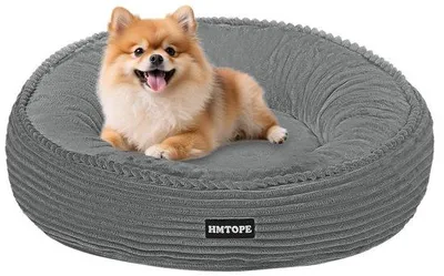 Productafbeelding van Honden- en Kattenbed in Donutvorm van Ribvelours