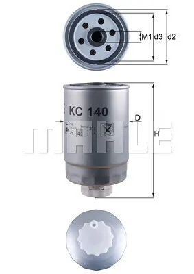 Produktbild von Mahle Kraftstofffilter für Alfa Chrysler Citroen Dodge Fiat Peugeot Volvo