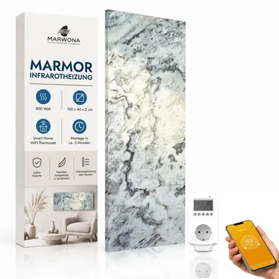 Produktbild von Marwona Avalon Infrarotheizung 800 W mit WiFi-Thermostat – Germany