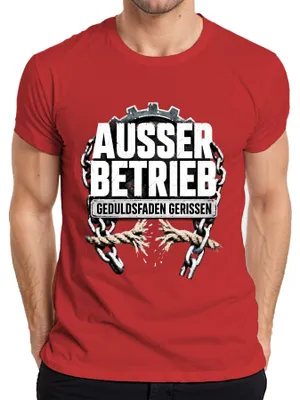 Produktbild von Außer Betrieb Geduldsfaden gerissen Lustig Statement Sarkasmus Herren T-Shirt, Rot, XXL