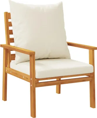 Image de vidaXL Fauteuil de jardin 2 pièces avec coussin en bois massif d'acacia