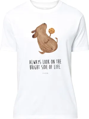 Produktbild von Mr. & Mrs. Panda Größe S T-Shirt Hund Keks - Weiß - Geschenk, Shirt, Hundesnacks, Optimistisch, mit Spruch, Tshirt, Leckerli, Hundeleckerli, Sprüche, oberteil