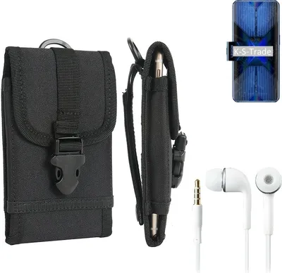 Produktbild von K-S-Trade Holster Schutz Hülle kompatibel mit Huawei Enjoy 20s Gürteltasche Handy Hülle Tasche outdoor Seitentasche schwarz 1x + Kopfhörer