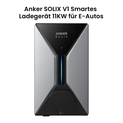 Produktbild von Anker SOLIX V1 Smartes Ladegerät 11kW Stecker (Typ-2, 3-Phasig) Smart Charge mit App & RFID für Balkonkraftwerk, Kompatible mit Anker SOLIX Power Dock