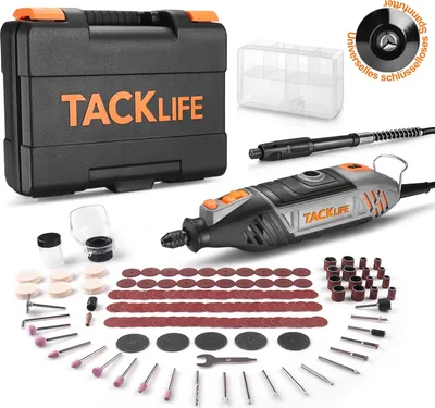 Produktbild von TACKLIFE RTSL50AC Rotierendes Werkzeug Universalfutter Multifunktionswerkzeug 135W Kit 150 Zubehörteilen 6 Geschwindigkeitsstufen Einstellungen Schneiden Skulpturieren Polieren DIY