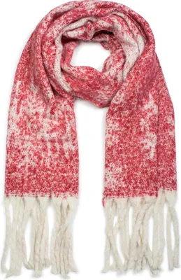 Produktbild von styleBREAKER Damen XXL Schal mit Schneeflocken Muster und Fransen, Winter Strickschal 01017097