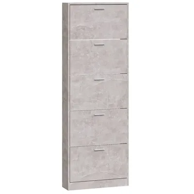 Produktbild von Schuhschrank Betongrau 59x17x169 cm Holzwerkstoff