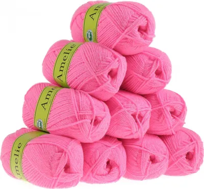 Produktbild von 500g Strickgarn AMELIE Strick-Wolle Handstrickgarn Baby Kinder waschbar, Farbe:pink