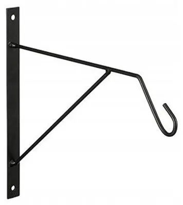 Produktbild von Wandhalterung Blumentopf Metall Schwarz 30 cm, dekorativer Pflanzenhaken für Balkon & Terrasse