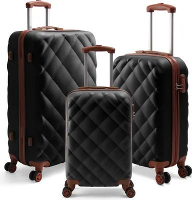Produktbild von HOMELUX Kofferset 3 Teilig Schwarz Hartschale Reisekoffer ABS Leicht Trolley Rollkoffer Hartschalenkoffer Set - M-L-XL