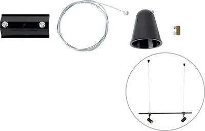 Zdjęcie produktu dla QAZQA – zawieszenie do szyny 1-fazowej, czarne – Iconic – stal – przystosowane do diod LED
