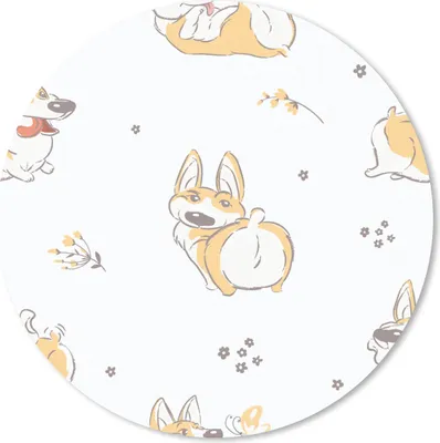 Produktbild von MuchoWow® Mauspad Mousepad Muster - Corgi - Hund - Jungen - Mädchen - Kinder - Kind 20x20 cm - Mousepads - Maus Mat - Pad - Mausunterlage - Schreibtischmatte